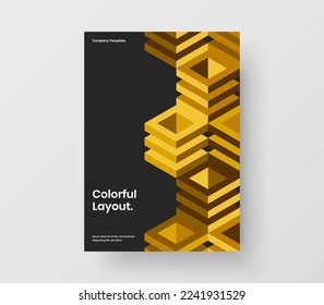 Amazing booklet vector design layout. Colorful mosaic tiles flyer concept.