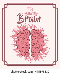 the amazing brain isolated vector illustration design