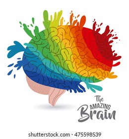 the amazing brain isolated vector illustration design
