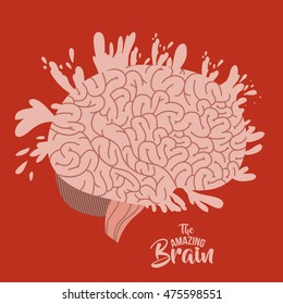 the amazing brain isolated vector illustration design