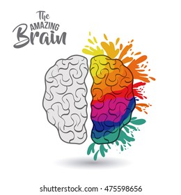 the amazing brain isolated vector illustration design