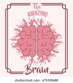 the amazing brain isolated vector illustration design