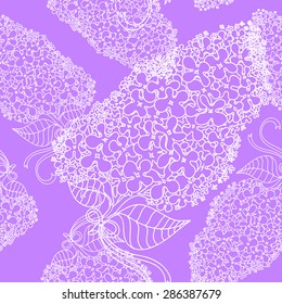Amazing branches of lilac flowers in violet colors.