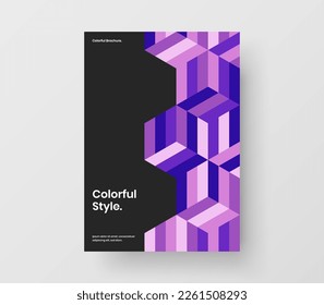 Erstaunliche Broschüre A4 Design Vektor Konzept. Vivid Mosaik Fliesen Firmenidentitätslayout.