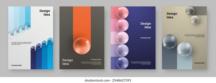 Amazing brochure cover set A4. Sphere effect. Perfect for any use.