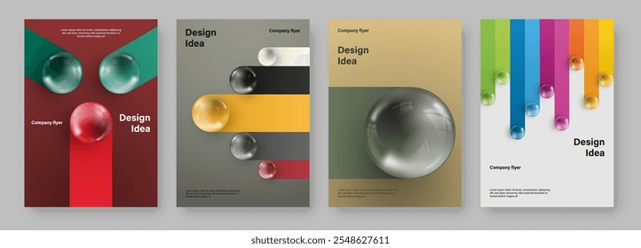 Amazing brochure cover set A4. Sphere effect. Perfect for any use.