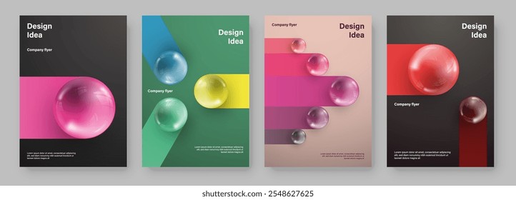 Amazing brochure cover set A4. Sphere effect. Perfect for any use.