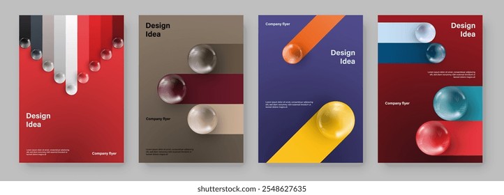 Amazing brochure cover set A4. Sphere effect. Perfect for any use.