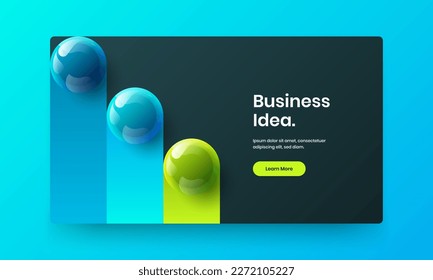 Increíble concepto de vector de diseño de folletos. Ilustración del folleto de bolas realistas limpias.