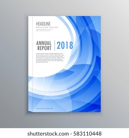 amazing brochure flyer design template with blue wave effect