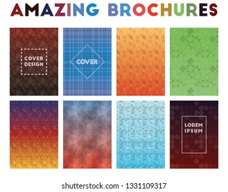 Amazing Brochures. Alluring geometric patterns, fetching vector illustration.