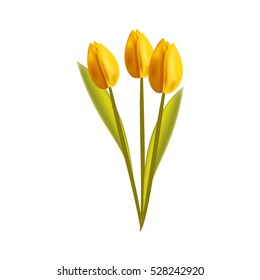 Amazing bunch of flowers. Spring yellow tulips.