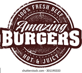 Amazing Burgers Vintage Restaurant Menu Sign