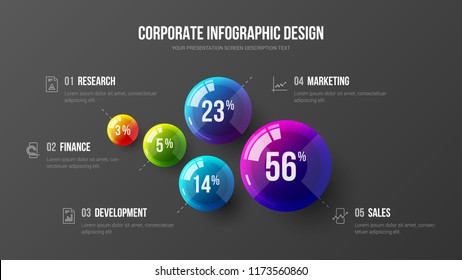Increíble concepto de ilustración vectorial de presentación infográfica de negocios. Los datos de análisis de marketing corporativo informan de diseño creativo. Plantilla de visualización gráfica de información de estadísticas de la empresa.