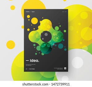 Amazing business presentation vector A4 vertical orientation front page mock up. Modern corporate report cover abstract geometric illustration design layout. Company identity brochure template.