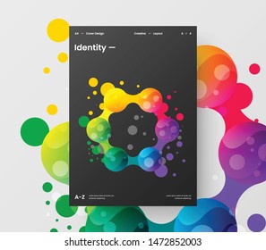 Amazing business presentation vector A4 vertical orientation front page mock up. Modern corporate report cover abstract geometric illustration design layout. Company identity brochure template.