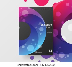 Amazing business presentation vector A4 vertical orientation front page mock up. Modern corporate report cover abstract geometric illustration design layout. Company identity brochure template.