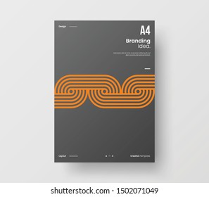 Amazing business presentation vector A4 vertical orientation front page mock up. Modern corporate report cover abstract geometric illustration design layout. Company identity brochure template.