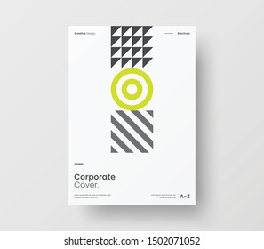 Amazing business presentation vector A4 vertical orientation front page mock up. Modern corporate report cover abstract geometric illustration design layout. Company identity brochure template.