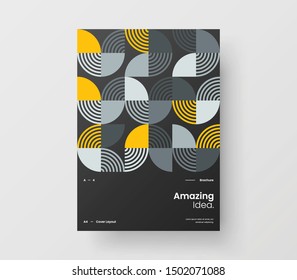 Amazing business presentation vector A4 vertical orientation front page mock up. Modern corporate report cover abstract geometric illustration design layout. Company identity brochure template.
