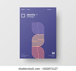 Amazing business presentation vector A4 vertical orientation front page mock up. Modern corporate report cover abstract geometric illustration design layout. Company identity brochure template.