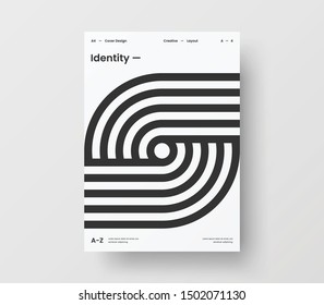 Amazing business presentation vector A4 vertical orientation front page mock up. Modern corporate report cover abstract geometric illustration design layout. Company identity brochure template.