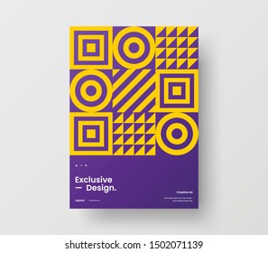 Amazing business presentation vector A4 vertical orientation front page mock up. Modern corporate report cover abstract geometric illustration design layout. Company identity brochure template.