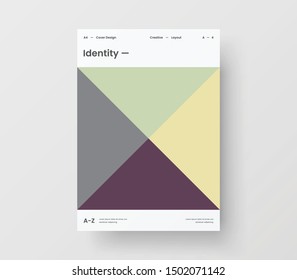 Amazing business presentation vector A4 vertical orientation front page mock up. Modern corporate report cover abstract geometric illustration design layout. Company identity brochure template.