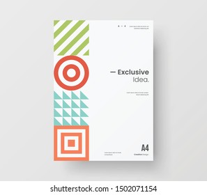 Amazing business presentation vector A4 vertical orientation front page mock up. Modern corporate report cover abstract geometric illustration design layout. Company identity brochure template.