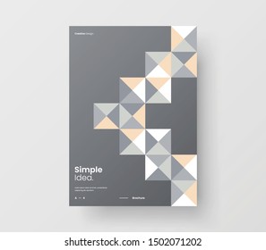 Amazing business presentation vector A4 vertical orientation front page mock up. Modern corporate report cover abstract geometric illustration design layout. Company identity brochure template.
