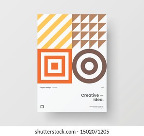 Amazing business presentation vector A4 vertical orientation front page mock up. Modern corporate report cover abstract geometric illustration design layout. Company identity brochure template.