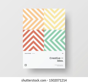 Amazing business presentation vector A4 vertical orientation front page mock up. Modern corporate report cover abstract geometric illustration design layout. Company identity brochure template.