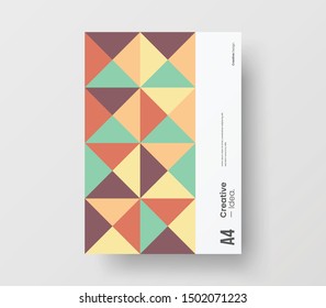 Amazing business presentation vector A4 vertical orientation front page mock up. Modern corporate report cover abstract geometric illustration design layout. Company identity brochure template.