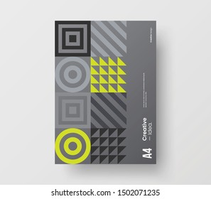 Amazing business presentation vector A4 vertical orientation front page mock up. Modern corporate report cover abstract geometric illustration design layout. Company identity brochure template.