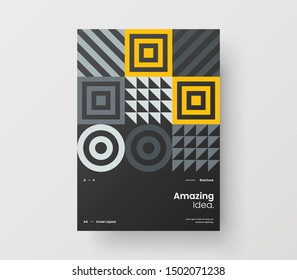 Amazing business presentation vector A4 vertical orientation front page mock up. Modern corporate report cover abstract geometric illustration design layout. Company identity brochure template.