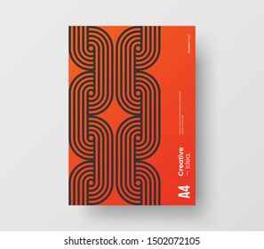 Amazing business presentation vector A4 vertical orientation front page mock up. Modern corporate report cover abstract geometric illustration design layout. Company identity brochure template.