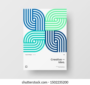 Amazing business presentation vector A4 vertical orientation front page mock up. Modern corporate report cover abstract geometric illustration design layout. Company identity brochure template.