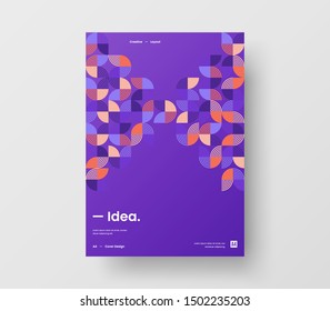 Amazing business presentation vector A4 vertical orientation front page mock up. Modern corporate report cover abstract geometric illustration design layout. Company identity brochure template.