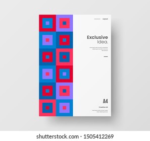 Amazing business presentation vector A4 vertical orientation front page mock up. Modern corporate report cover abstract geometric illustration design layout. Company identity brochure template.