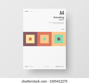 Amazing business presentation vector A4 vertical orientation front page mock up. Modern corporate report cover abstract geometric illustration design layout. Company identity brochure template.