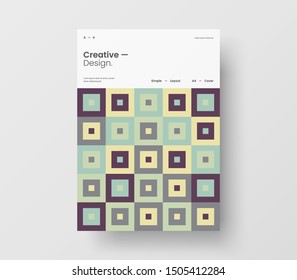Amazing business presentation vector A4 vertical orientation front page mock up. Modern corporate report cover abstract geometric illustration design layout. Company identity brochure template.