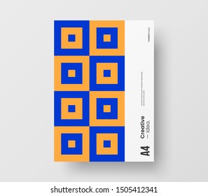 Amazing business presentation vector A4 vertical orientation front page mock up. Modern corporate report cover abstract geometric illustration design layout. Company identity brochure template.