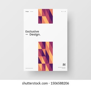 Amazing business presentation vector A4 vertical orientation front page mock up. Modern corporate report cover abstract geometric illustration design layout. Company identity brochure template.