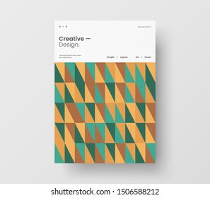 Amazing business presentation vector A4 vertical orientation front page mock up. Modern corporate report cover abstract geometric illustration design layout. Company identity brochure template.
