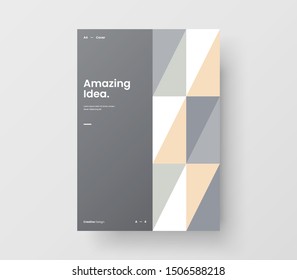 Amazing business presentation vector A4 vertical orientation front page mock up. Modern corporate report cover abstract geometric illustration design layout. Company identity brochure template.