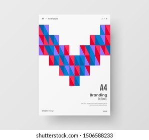 Amazing business presentation vector A4 vertical orientation front page mock up. Modern corporate report cover abstract geometric illustration design layout. Company identity brochure template.
