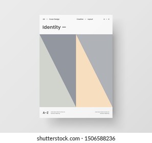 Amazing business presentation vector A4 vertical orientation front page mock up. Modern corporate report cover abstract geometric illustration design layout. Company identity brochure template.