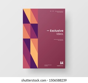 Amazing business presentation vector A4 vertical orientation front page mock up. Modern corporate report cover abstract geometric illustration design layout. Company identity brochure template.
