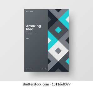 Amazing business presentation vector A4 vertical orientation front page mock up. Modern corporate report cover abstract geometric illustration design layout. Company identity brochure template.