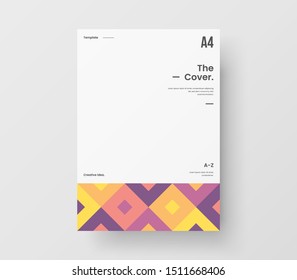 Amazing business presentation vector A4 vertical orientation front page mock up. Modern corporate report cover abstract geometric illustration design layout. Company identity brochure template.